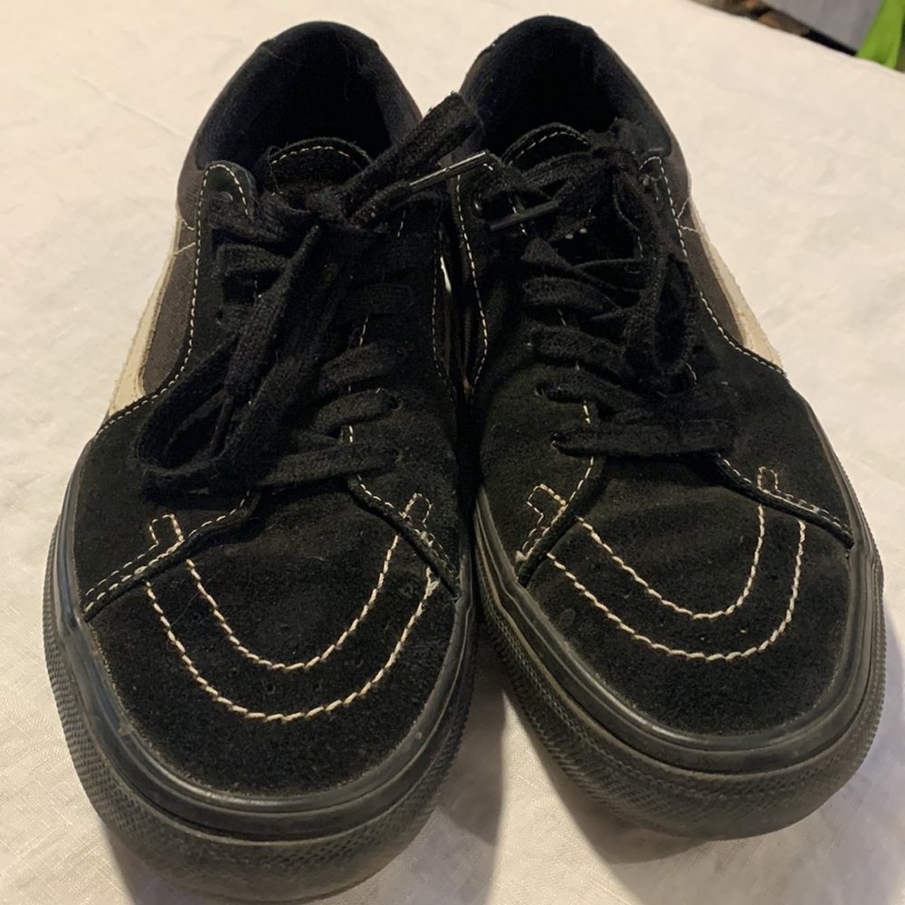 Vans Skate Popcush Old School Black and Cream Skateboarding Shoes Suede Upper - Picture 2 of 15
